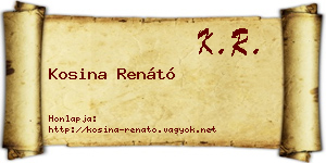 Kosina Renátó névjegykártya